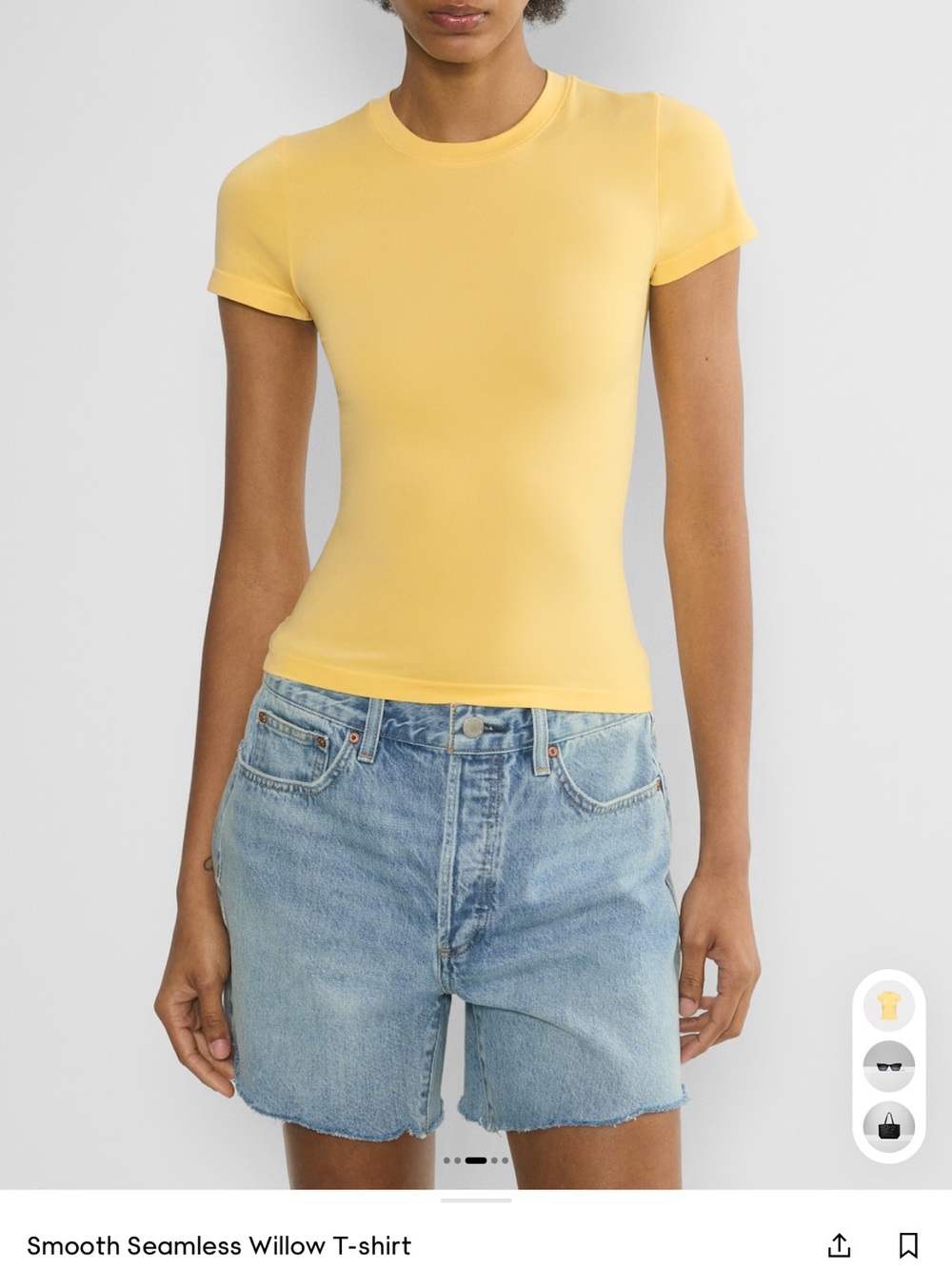 Aritzia Smooth Seamless Willow T-Shirt in sunny yellow